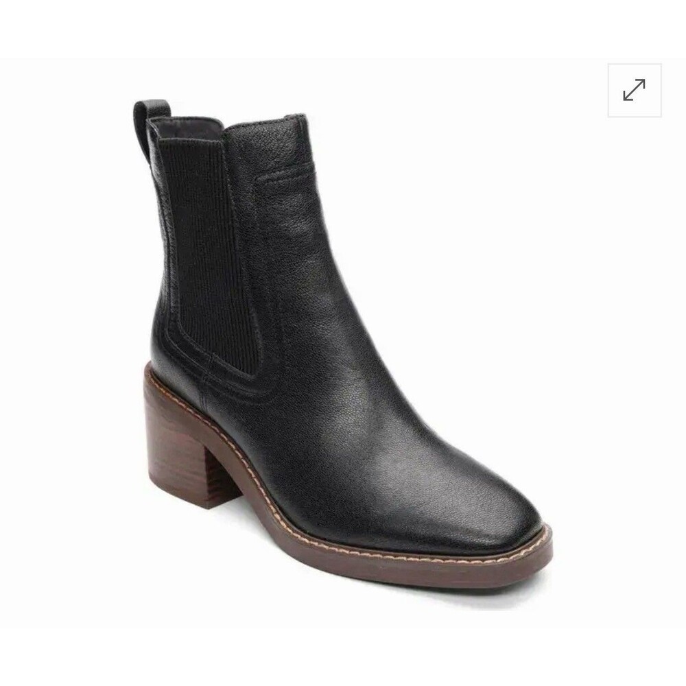 NIB Sanctuary Camila Black Leather Chelsea Booties Boots Shoes Women Sz 9